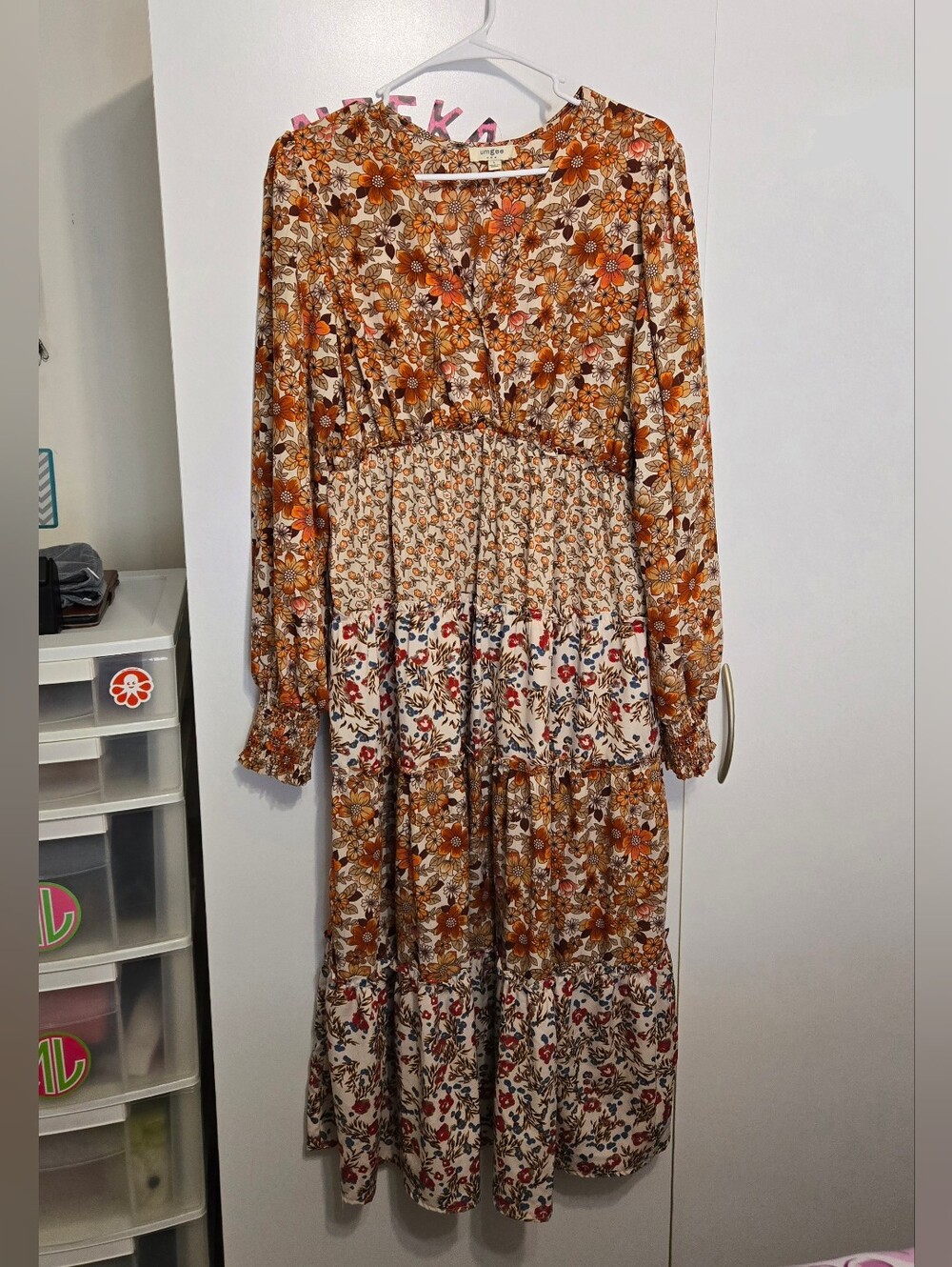 Umgee Floral Tiered Dress